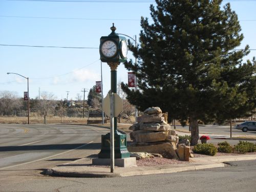 Clock on Street Corner in Blanding, Utah